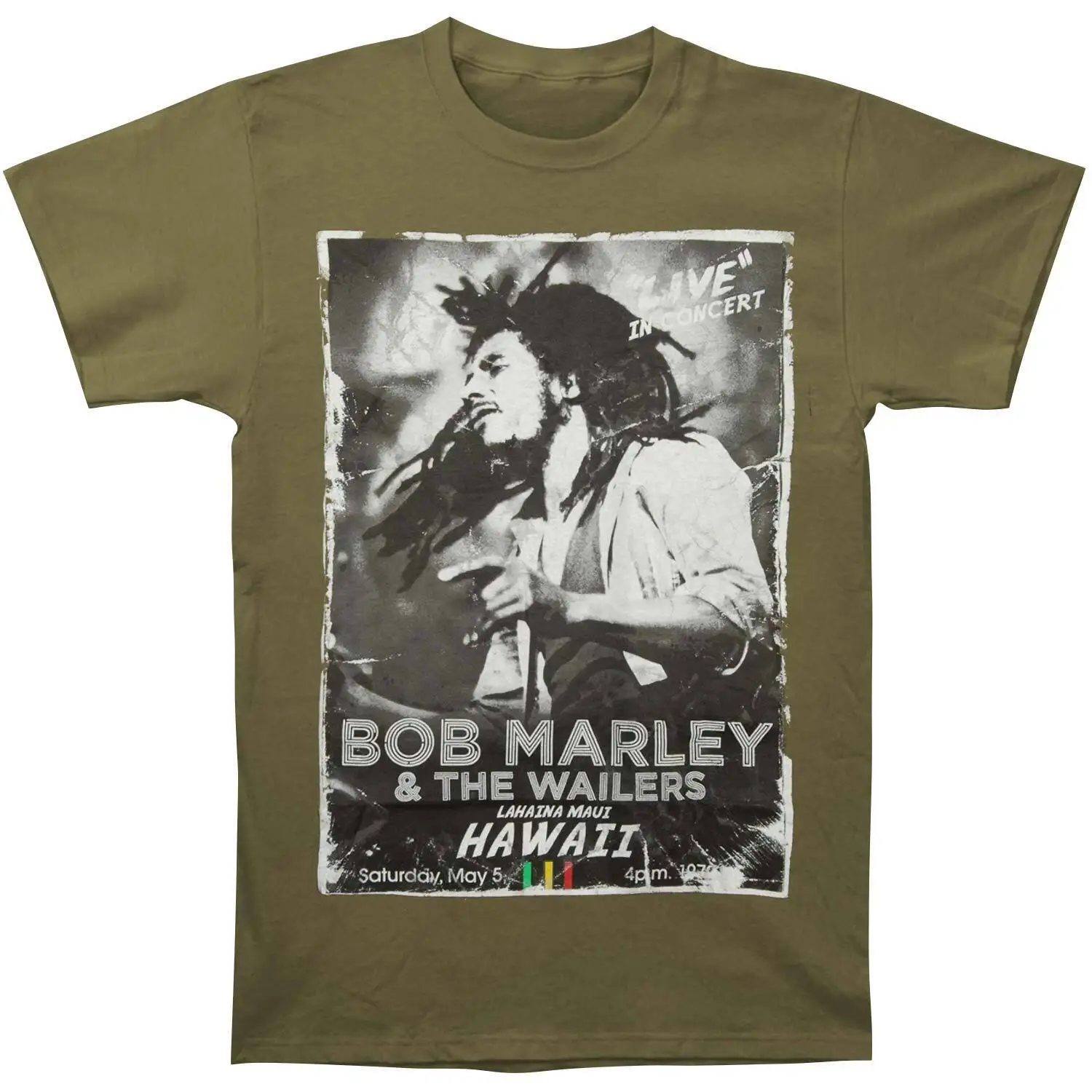 

Мужская футболка Bob Marley Hawaii Concert Small Olive