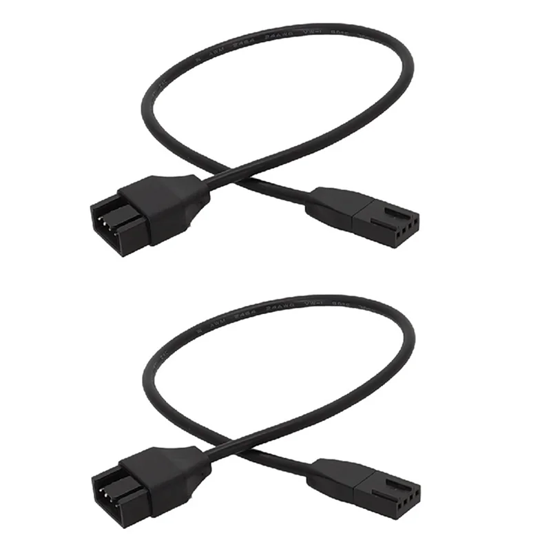 AT87-2Pcs Cooling Fan Extension Cable Computer Cooling Fan PWM Temperature Control 4-Pin Extension Cable Fan Extension Cable