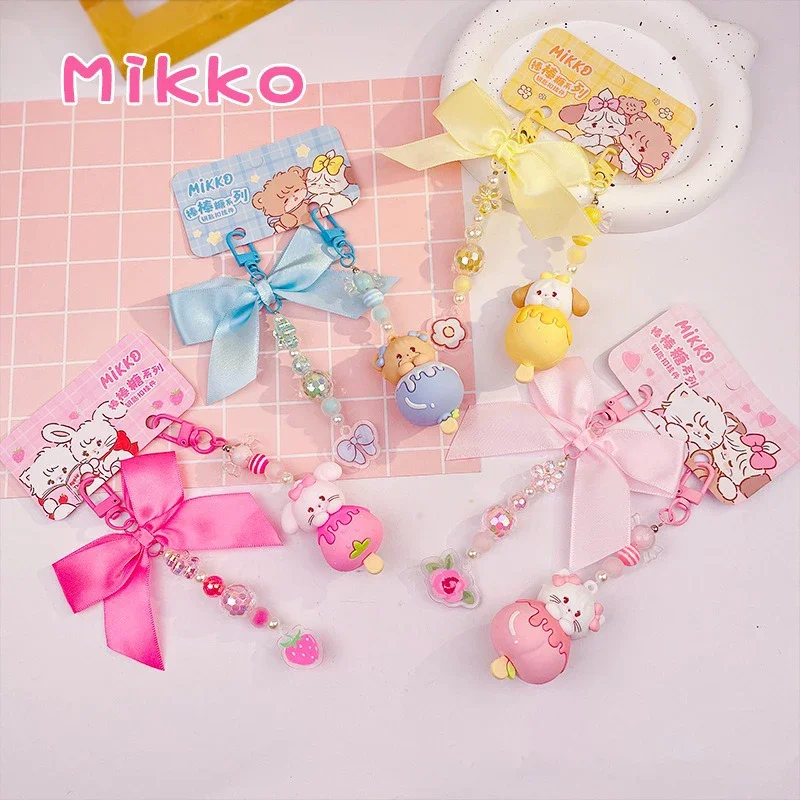 Original Kawaii Anime Mikko Lollipop Bead Keychain Cute Cartoon Girl's Bag Pendant Ornament Gift Toys