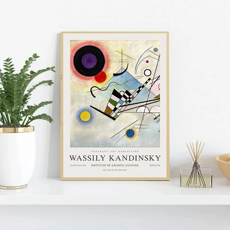 Wassily Kandinsky Artworks Posters Abstract Geometry Art Canvas Painting Colorful Print Wall Pictures for Living Room Home Decor
