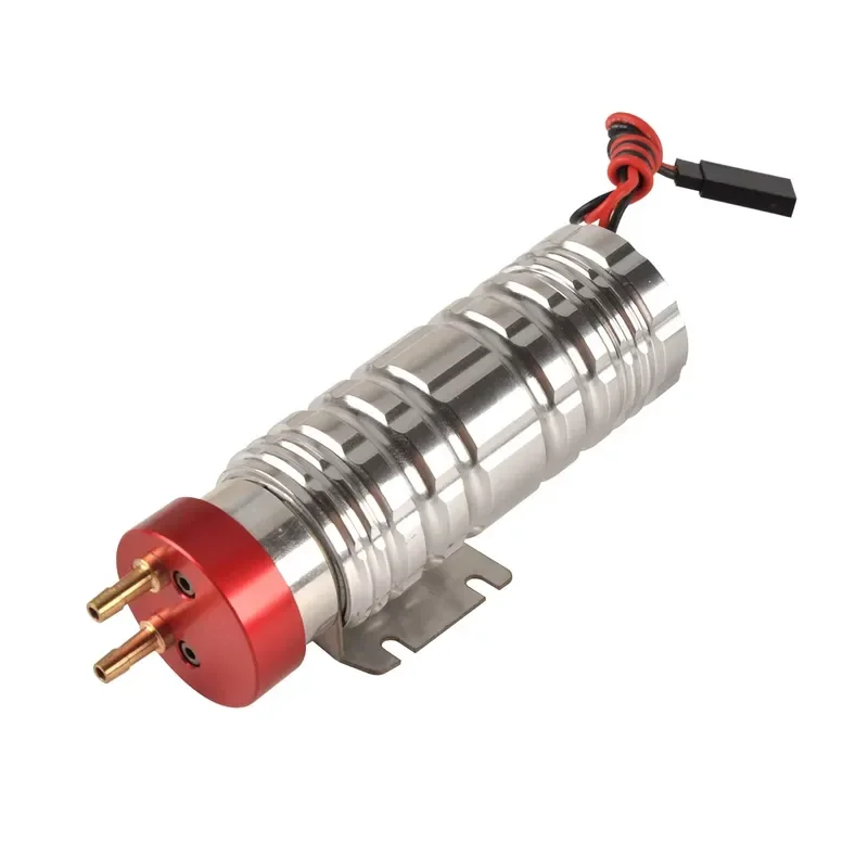 RC Model Airplane Electric Fuel Pump Metal Aluminum Finned Shell Dual 4mm Brass Barb Ports Oil Supply Component