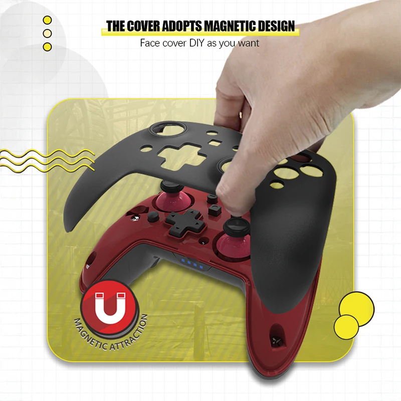 6-in-1 wireless Bluetooth controller, suitable for Switch/Switch LITE/PC/iOS/Android/Teams, with dual vibration+wake-up function