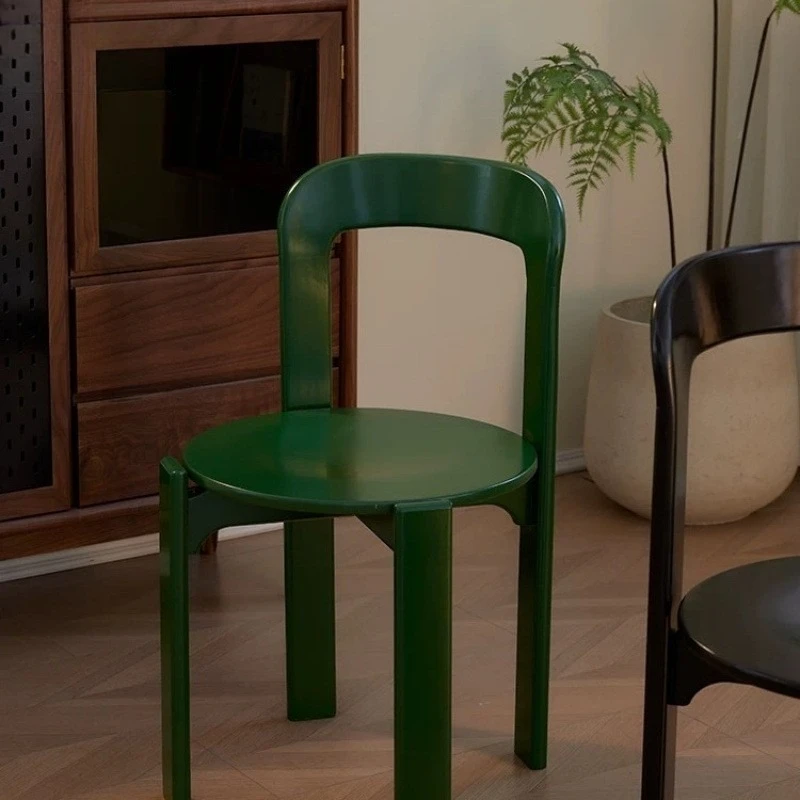 

Solid wood chair retro Rey chair Nordic style designer backrest color home thickened