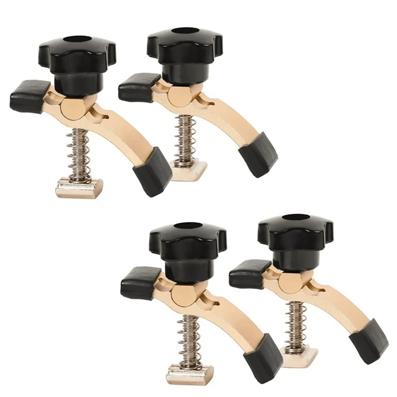 AS60-4Pcs Quick Acting T-Track Hold Down Clamp With T Silder Aluminum Alloy Woodworking Clamps Jig For Routers Drill Presses