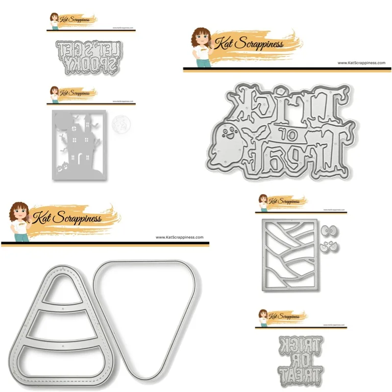 Let's Get Spooky Jeepers Peepers Metal Cutting Dies for DIY Scrap Booking Crafts Dies Cut Stencils Maker Photo Album Template