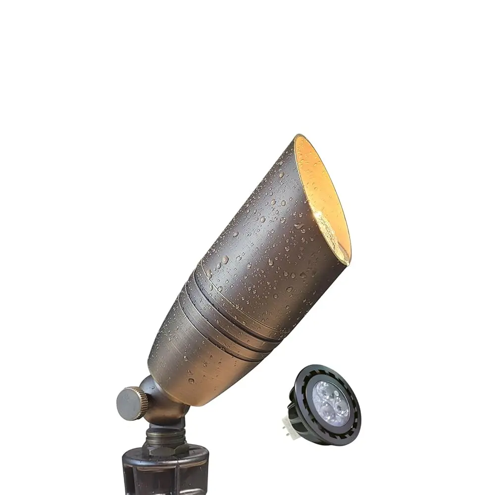 

Латунные ландшафтные прожекторы (1 шт.) с лампой MR16 (S02), 12В, низковольтные светодиодные уличные прожекторы для дома