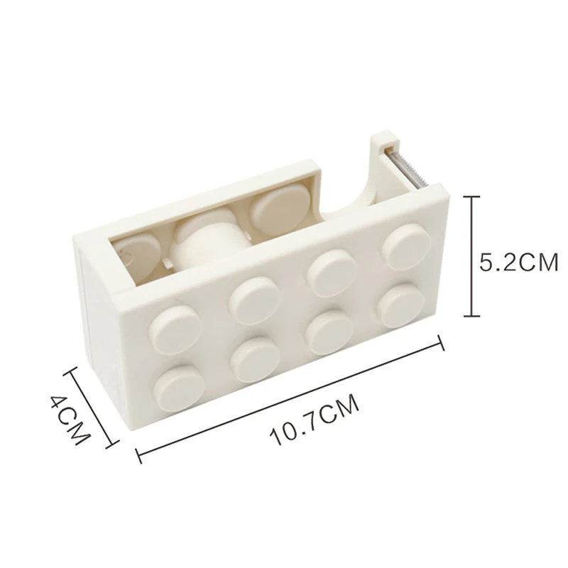 Toy Bricks Design Masking Tape Cutter Labor-saving Plastic Storage Organizer Tape Holder School Supplies