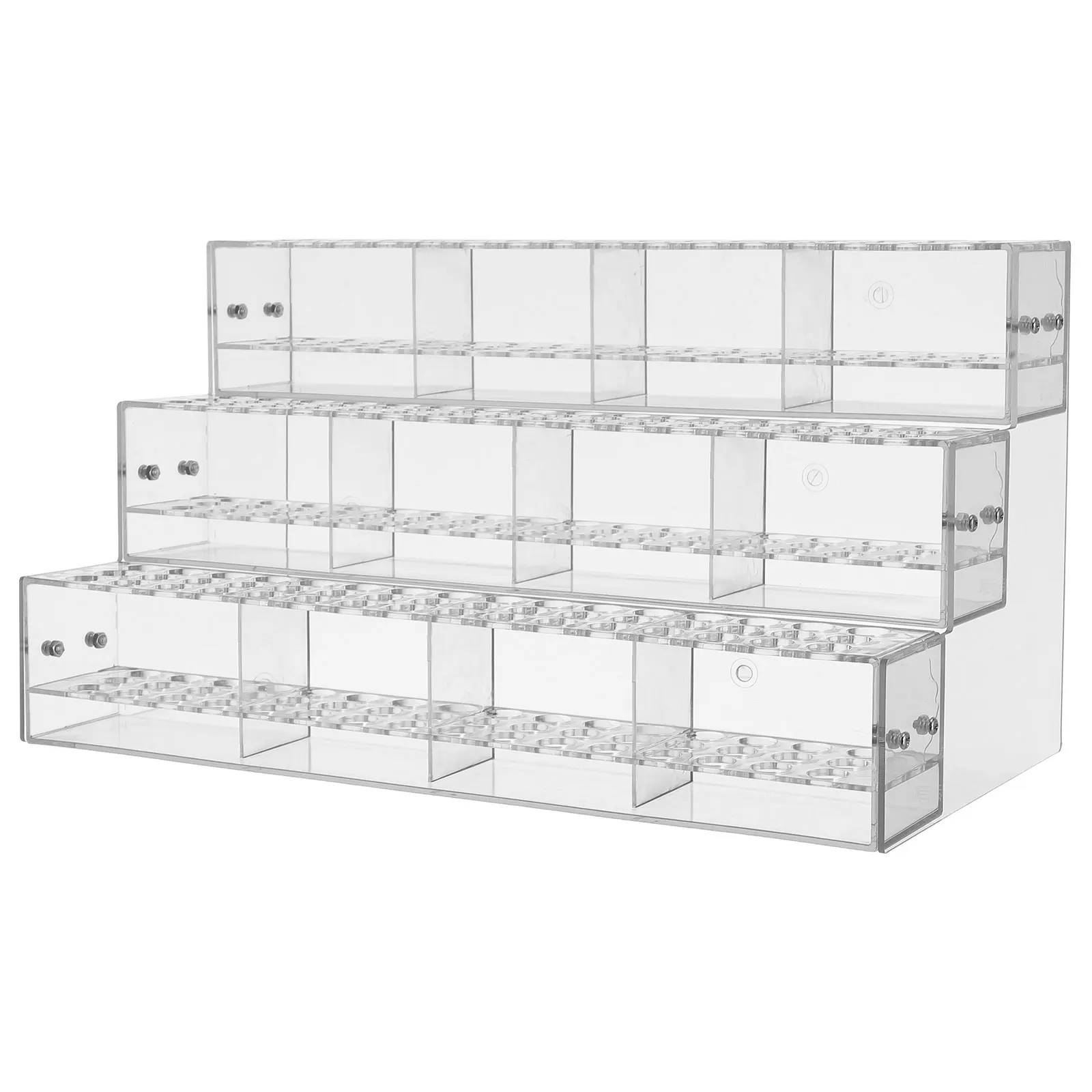 

Multifunctional Acrylic Pen Holder Clear Makeup Brush Organizer Tiered Display Rack for Pens Brushes Stationery Storage Desk