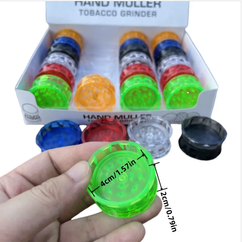 24 Pcs/Pack 2 Layers Tobacco Dry Herbal Grass Grinder Crusher Hand Muller Smoking Accessories