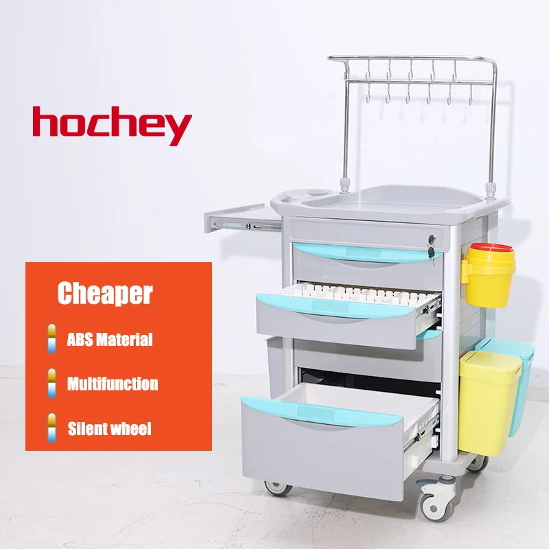 Transfusion  Trolley Abs and Stainless Steel Hospital Infusion Trolley With Drawers and Wheels