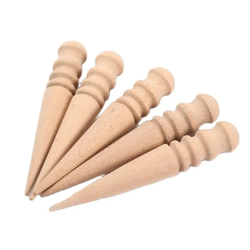 1pcs Leathercraft Leather Tools Edge Slicker Round Wood Leather Burnisher Trimming polished Leather edge polishing tools