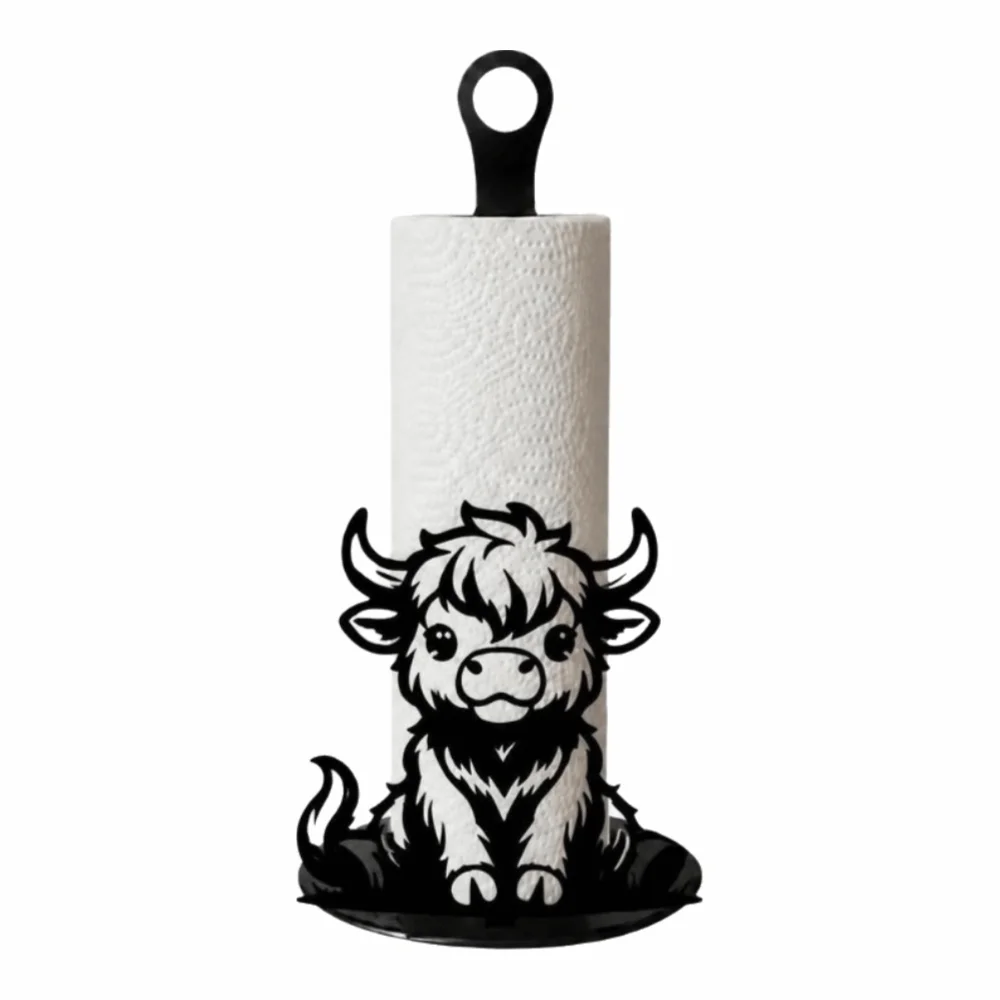 Wooden Base Paper Towel Holder 2D Flat Acrylic Vertical Storage Tissue Holder Reusable Decorative Paper Towel Stand Dining Room