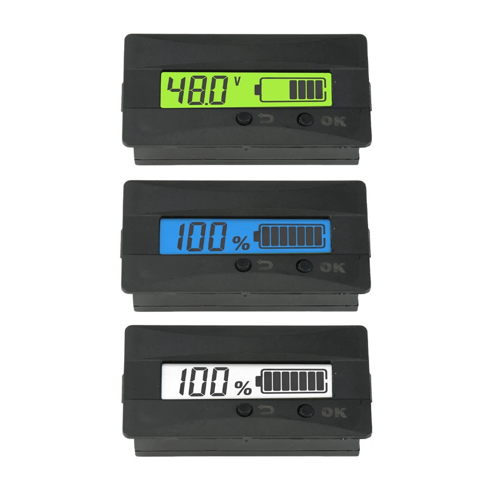 DC9-120V Battery Voltage Capacity Indicator Universal LCD Digital Display Compatible Lead-Acid Ternary Lithium LiFePO4 Batteries