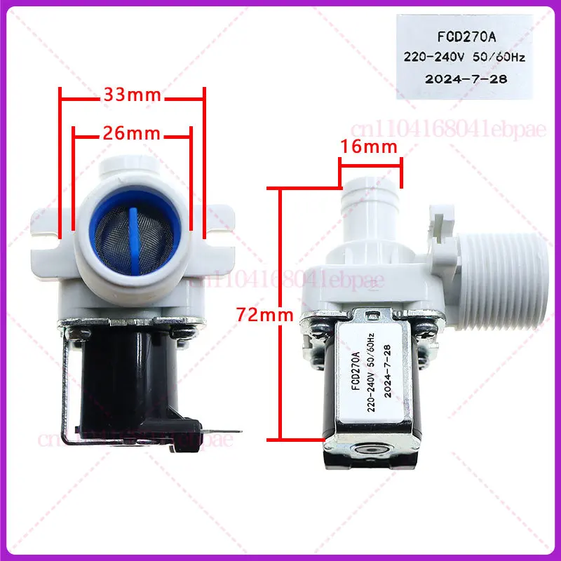 FCD270A Washing Machine Inlet Valve For Panasonic XQB65-Q636U/663U/P600U Washing Machine Replacement