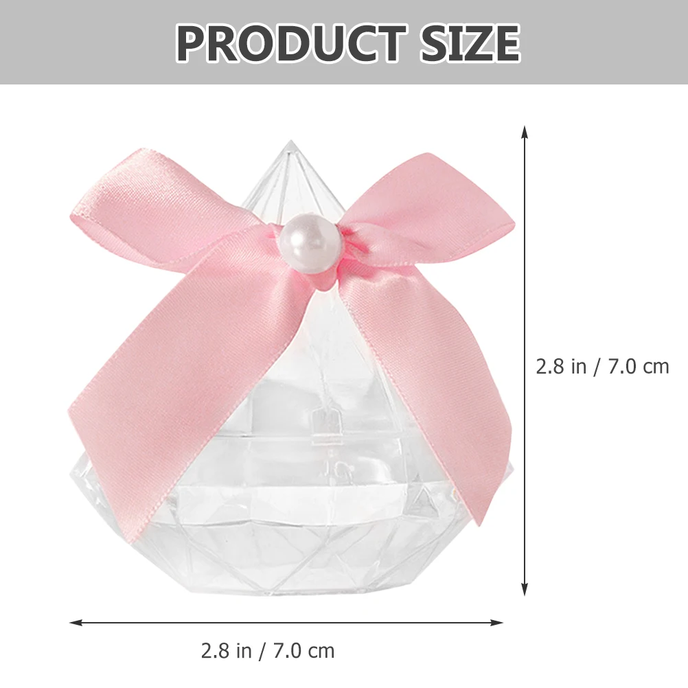 

12pcs Wedding Candy Box Diamond Design Plastic Favor Boxes for Sweets Snacks Party Birthday Baby Shower Packaging Container