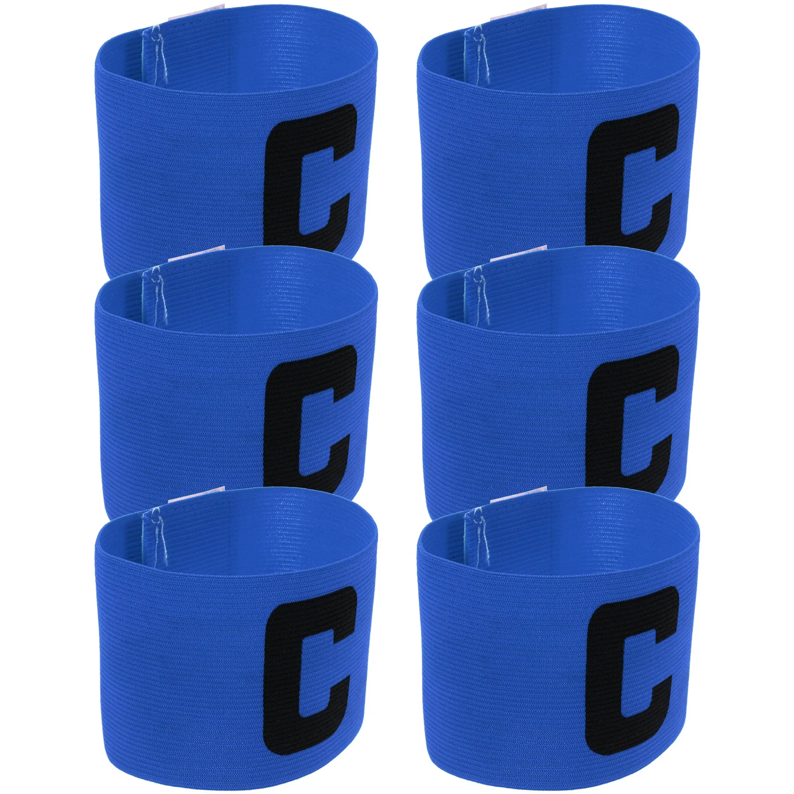 6 個の耐摩耗性サッカーチームアームバンド調節可能なキャプテンバンドアウトドアスポーツゲーム長寿命サッカーアームバンド