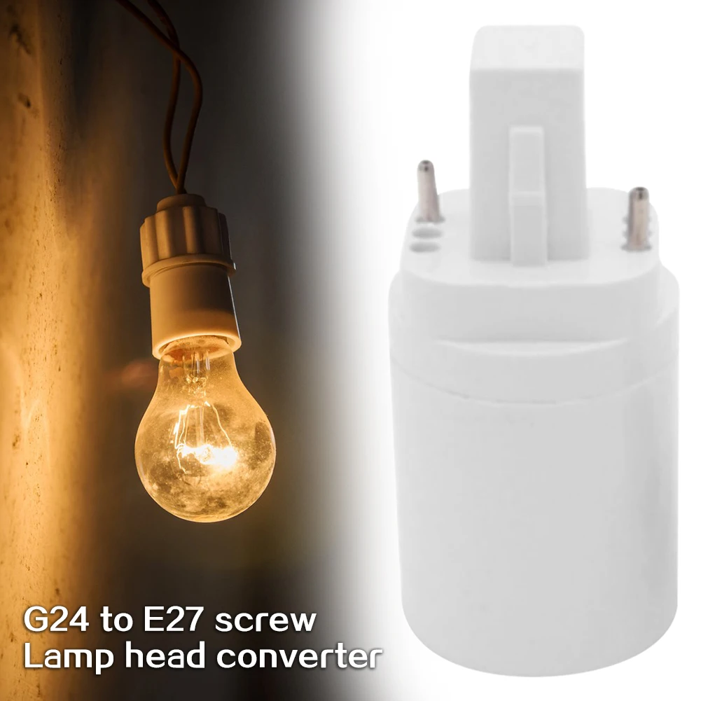 G-24 to E27 Light Bulb Socket Adapter Converter Sturdy Fireproof Lamp Base Holder for LED Halogen Bulbs Easy Install