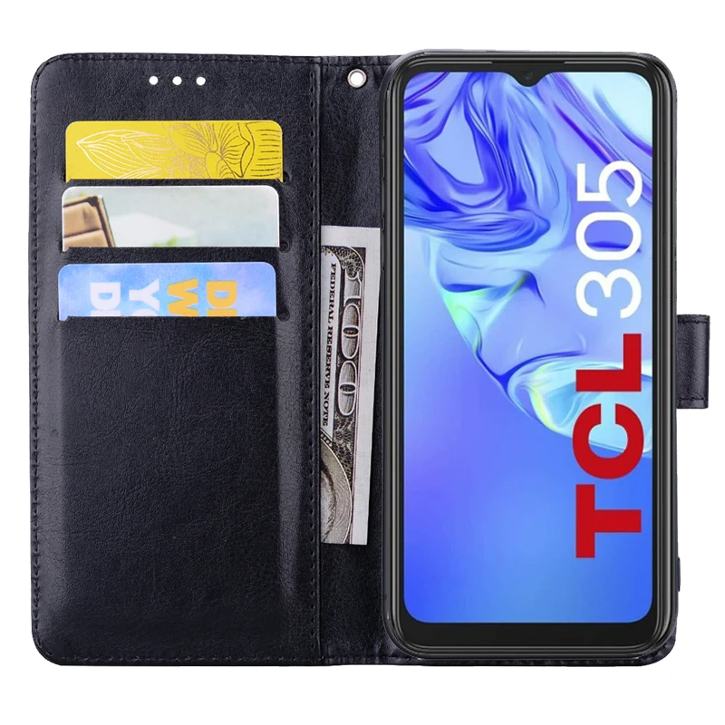 TCL305 Hoesje Case For TCL 305 Cover Magnetic Card Wallet Leather Flip Protective Phone Etui Book On For TCL 6102D Case Coque