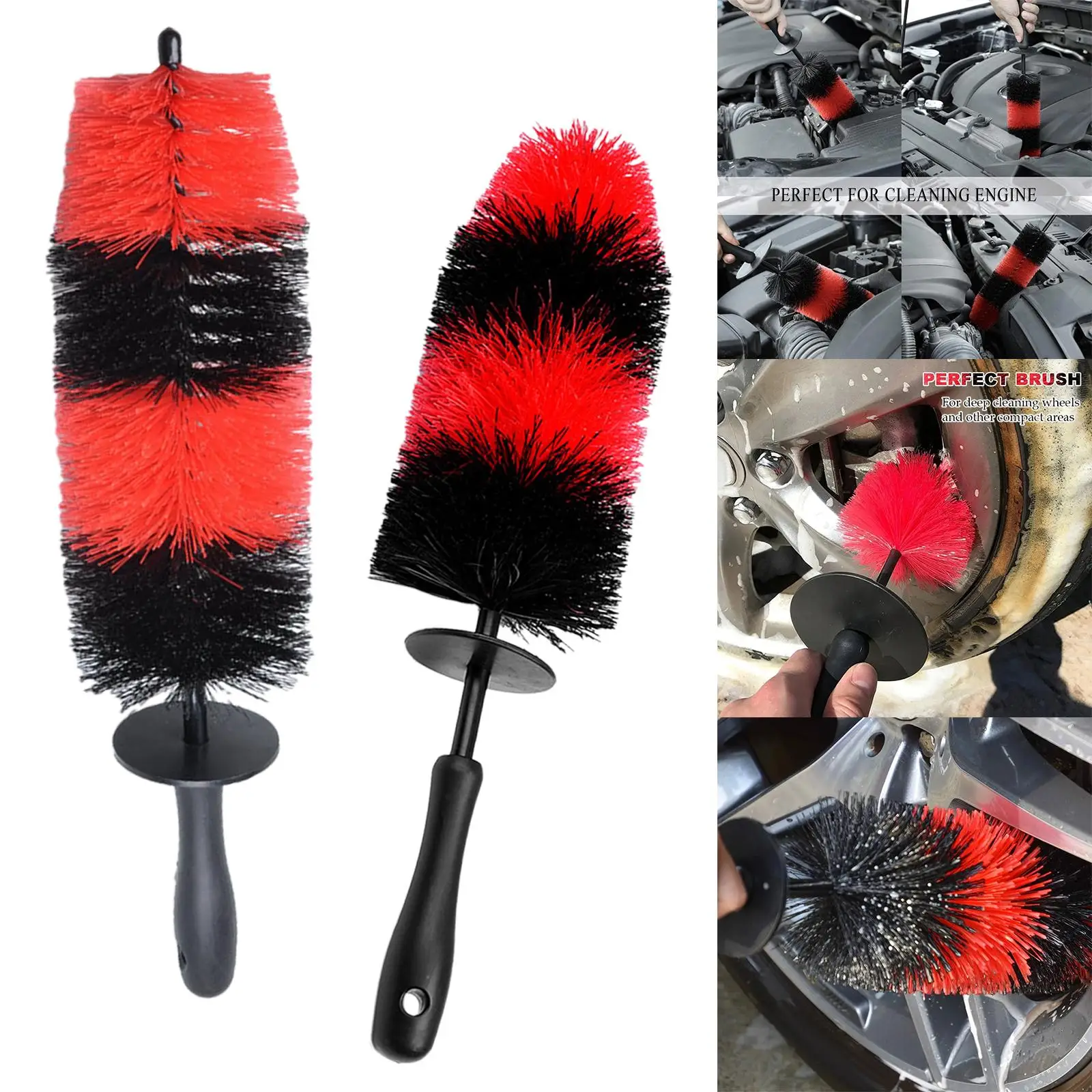 

Bendable Car Wheel Brush Wash Brush Soft Tire Detailing Brush for Vehicles Fenders Motorcycles Spokes Door