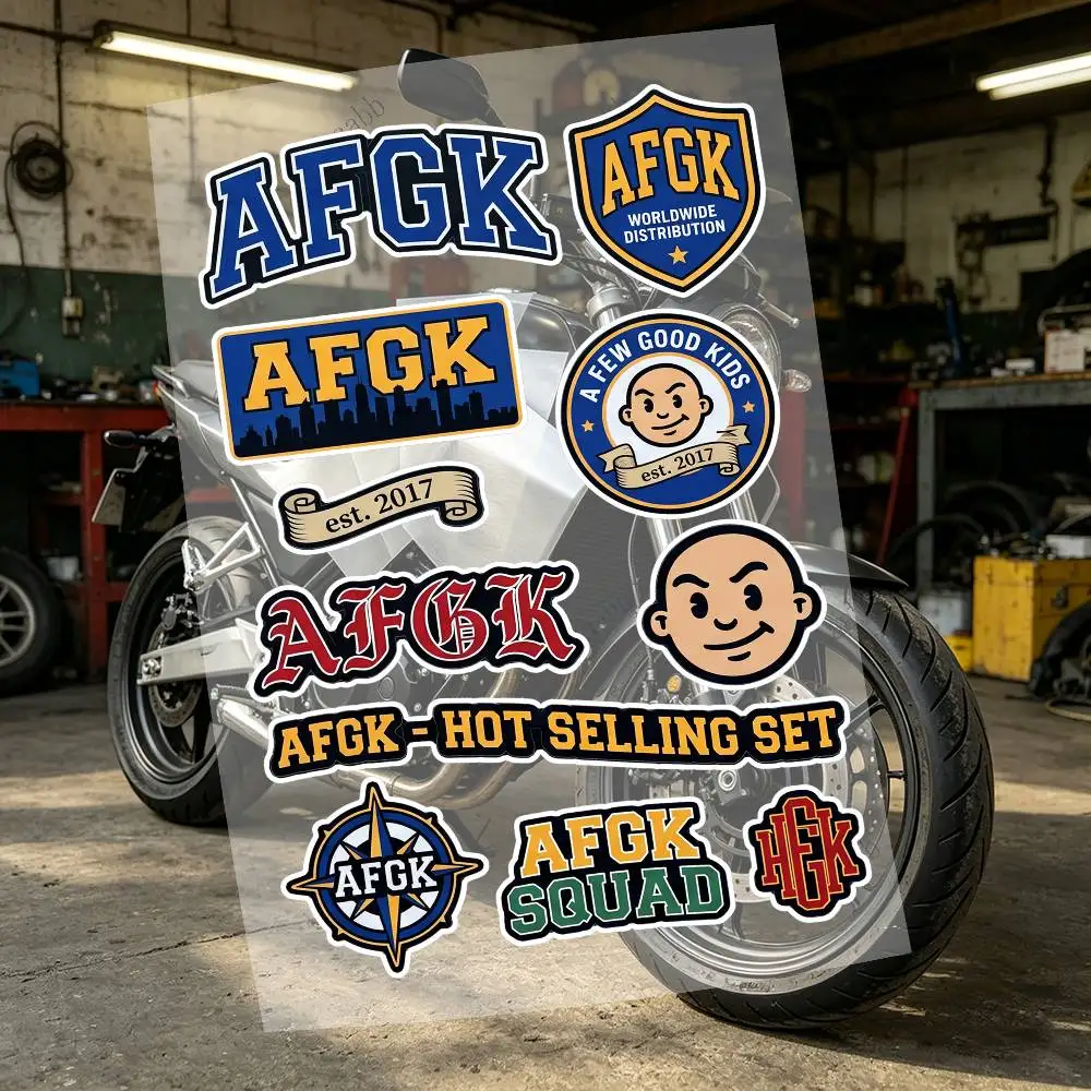 A-A F-FEW G-GOOD K-KIDS Reflective Motorcycle Stickers, 3M Safety Warning At Night In The Dark Scooter Helmets