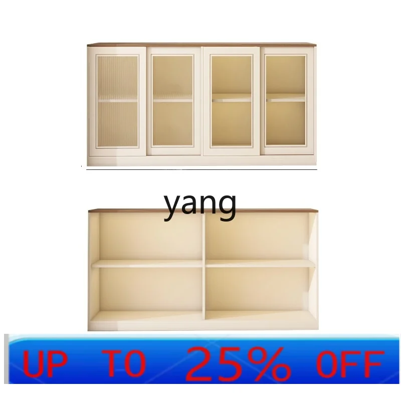 

LMM small apartment living room household floor-to-ceiling low cabinet with glass door storage locker