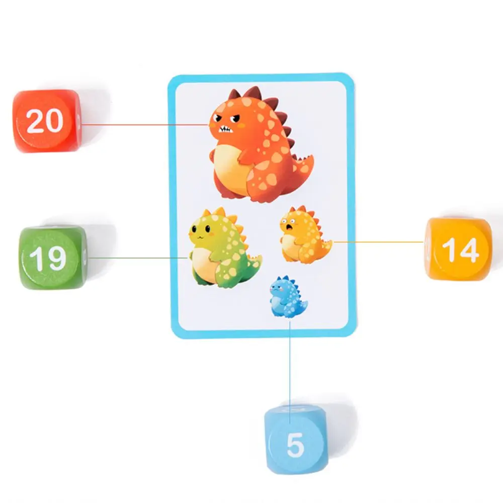 Jeux de course de joie d'animaux en bois, plateau de dinosaure coloré, capacité cognitive Montessori, jeux éducatifs amusants et assortis de comptage