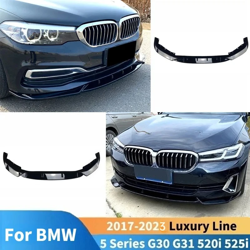 

For BMW 5 Series Luxury Line G30 G31 520i 525i 530i 2017-2023 Car Front Bumper Splitter Body kits Diffuser spoiler Accessories