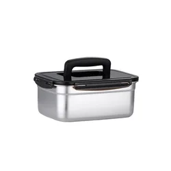 with Handle Stainless Steel Crisper Sealed Large Capacity Fresh-keeping Box Rectangular Korean Pickle Box Picnic
