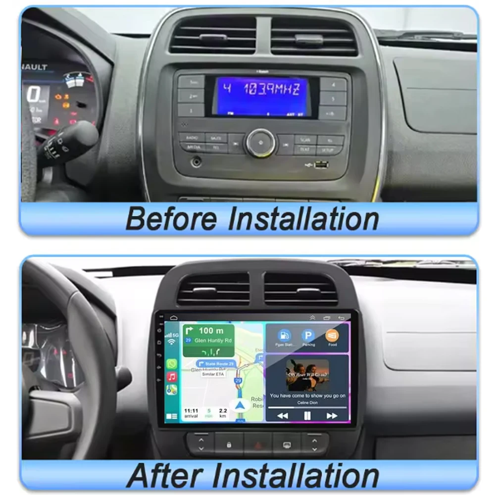 Android 16 Carplay Car Radio For Renault KWID K-ZE Dacia Spring 2015 - 2019 Multimedia Video Player Navigation GPS Stereo DVD BT