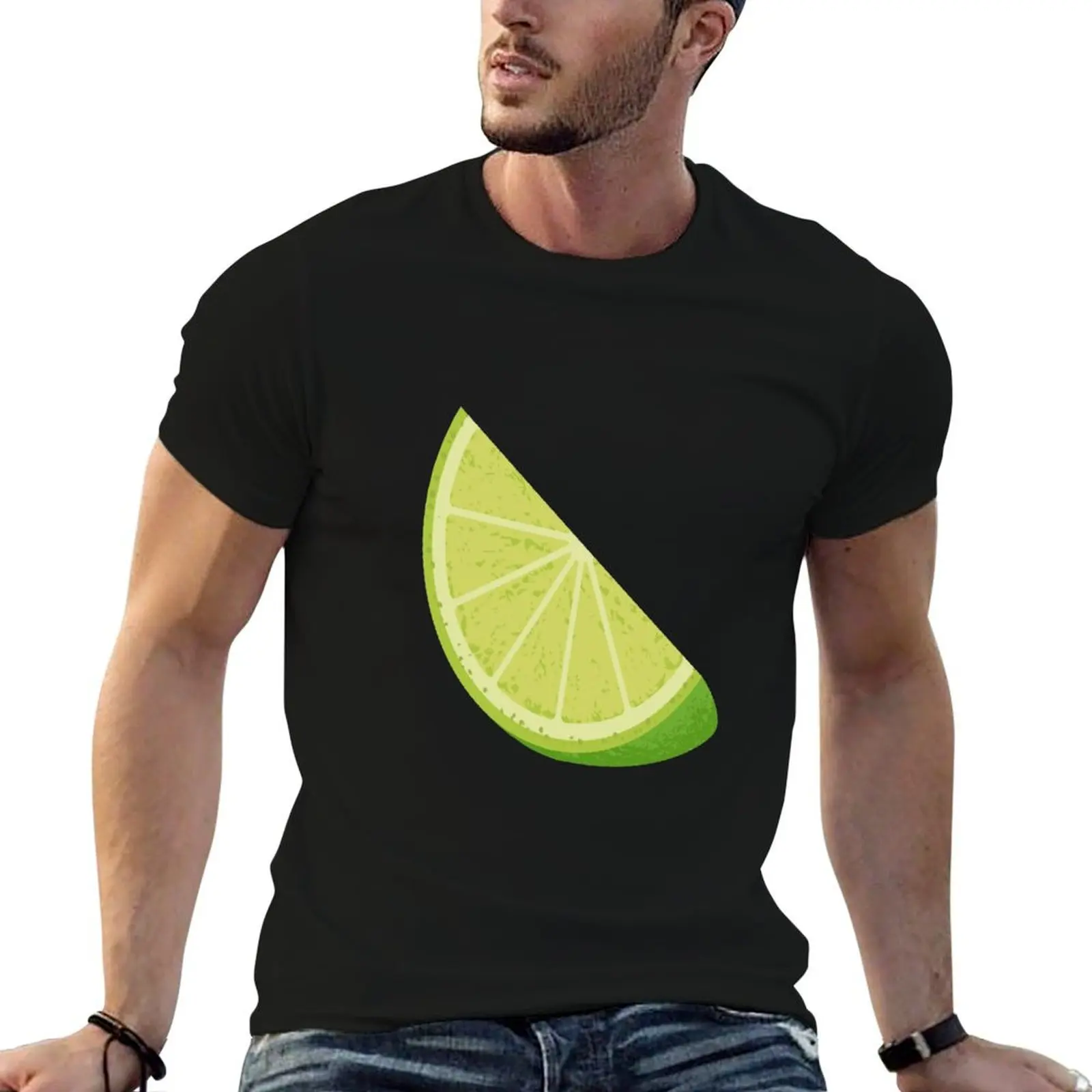 Lime Slice T-Shirt Casual Pattern Print Tee Shirt (4XL 5XL 6XL No Shipping)