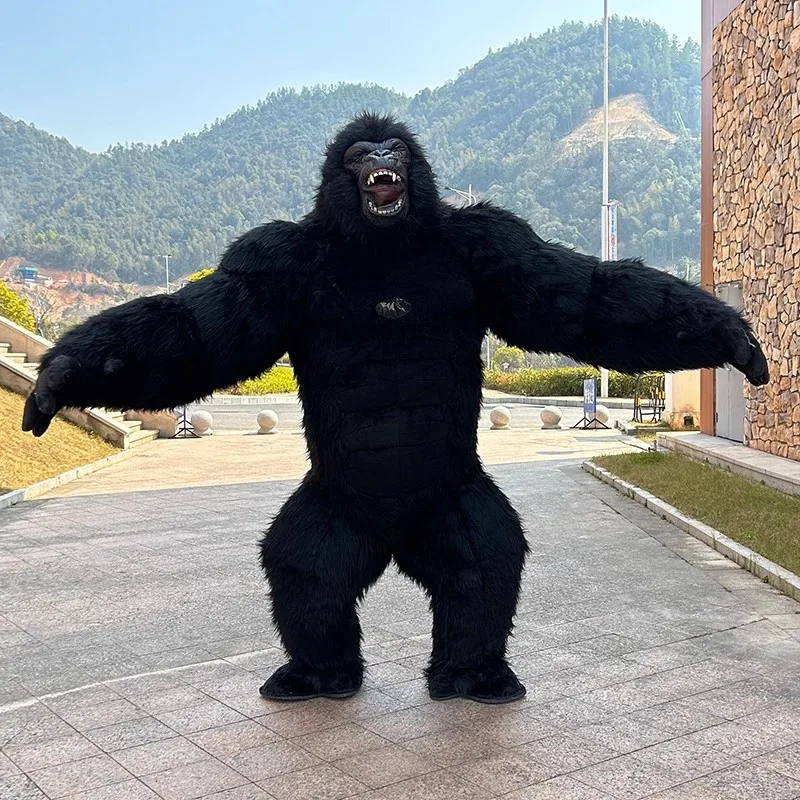 

2M-3M Giant Gorilla King Kong Mascot Adult Walking Inflatable Performance Costume Christmas Party Advertising Ceremony Show Prop