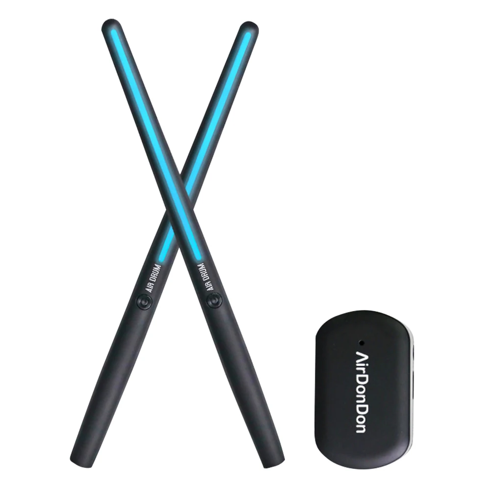 Portable Air Drum Set Air Drum Foot Sensor Bluetooth-Compatible Air Drum Adapter Virtual Drum Sticks for Beginners Professionals