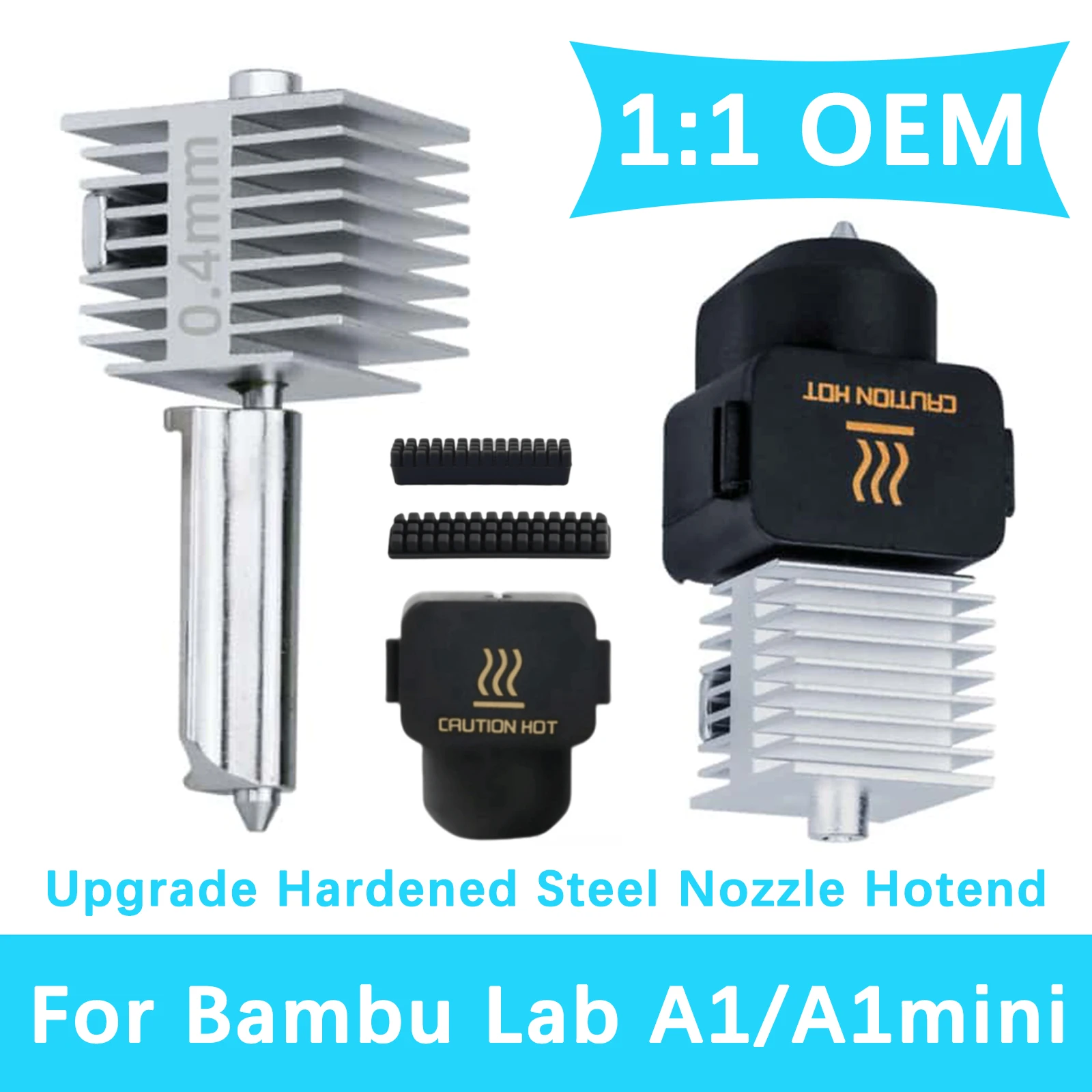 High-Precision All-in-one Hotend Kit For Bambu Lab A1 A1mini Hardened Steel Integrated Nozzle Same As Original High Quality
