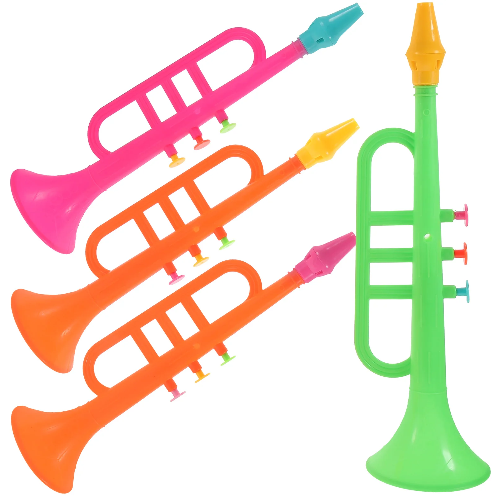 4 pezzi di trombe musicali in plastica mini strumenti colorati divertenti creatori di rumore per feste oggetti di scena per feste