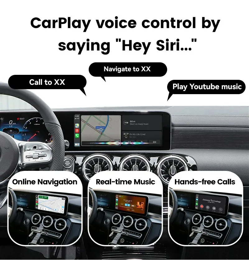 Kabelloses CarPlay Android Auto Interface für Mercedes Benz A W177 GLB GLA CLA Klasse 2019-2022 NTG6.0 MBUX OEM Upgrade mit Touch-Funktion – Detail 9