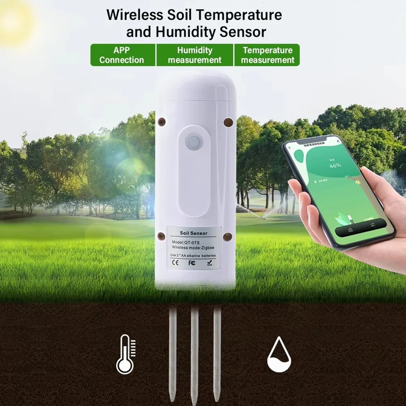 ZIGBEE Plant Monitor Outdoor Soil Temperature Meter Moisture Humidity Tester Garden Automation Irrigation TUYA Detector