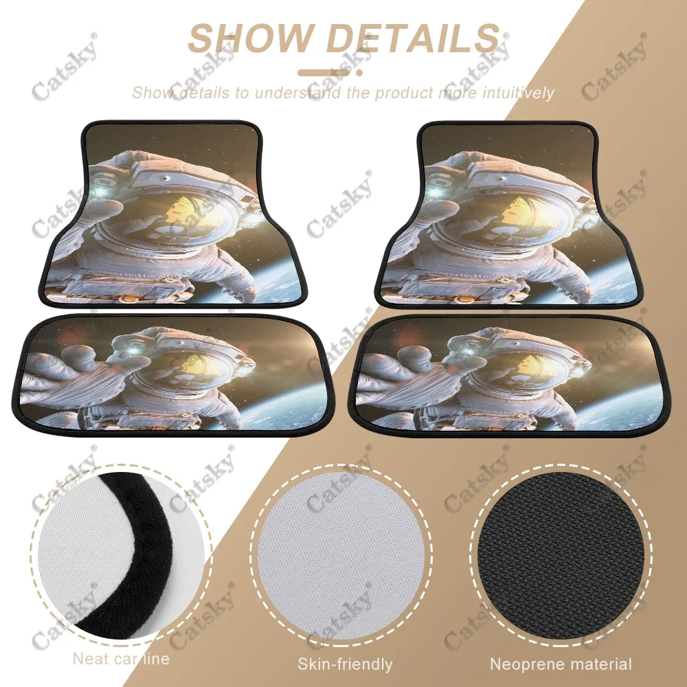 astronaut Car Floor Mats Universal Interior Design Accessories Pattern All Weather Waterproof Floor Mats