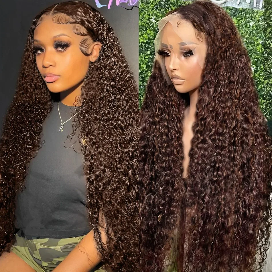 250 Density Human Hair Wigs Chocolate Brown Lace Front Wig Curly Wigs 13x6 Hd Lace Frontal Wig Colored Brazilian Hair for Women