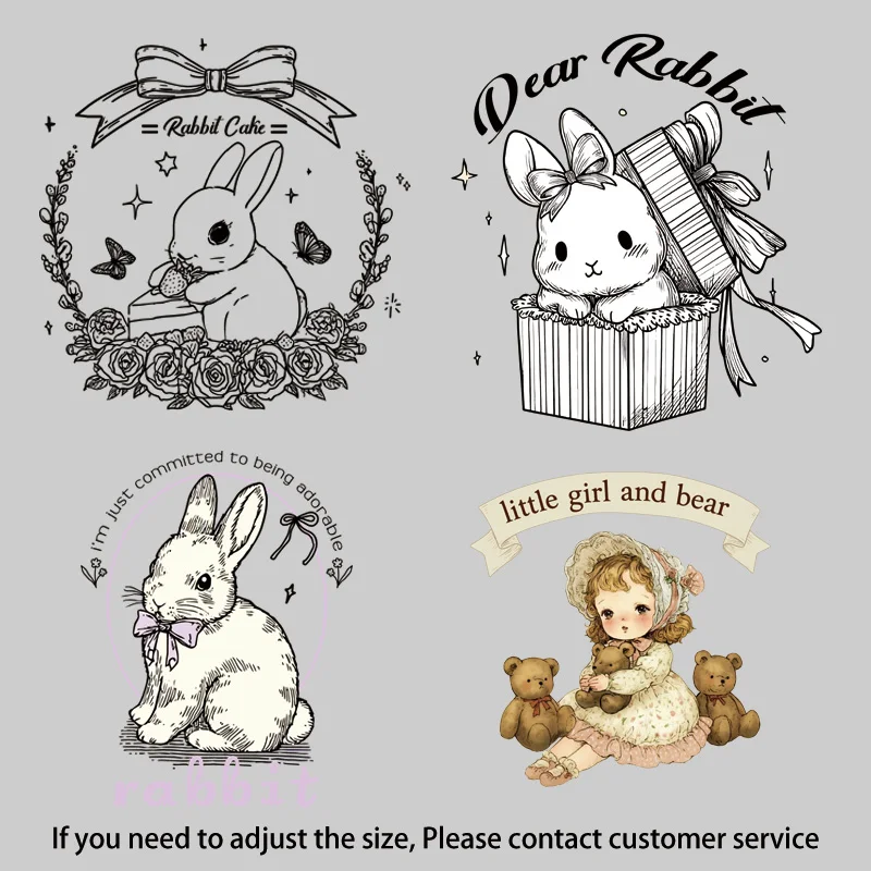 Retro Doll Thermal Transfer Stickers, Washable, Vivid, Easy Use for T-shirts & Bags