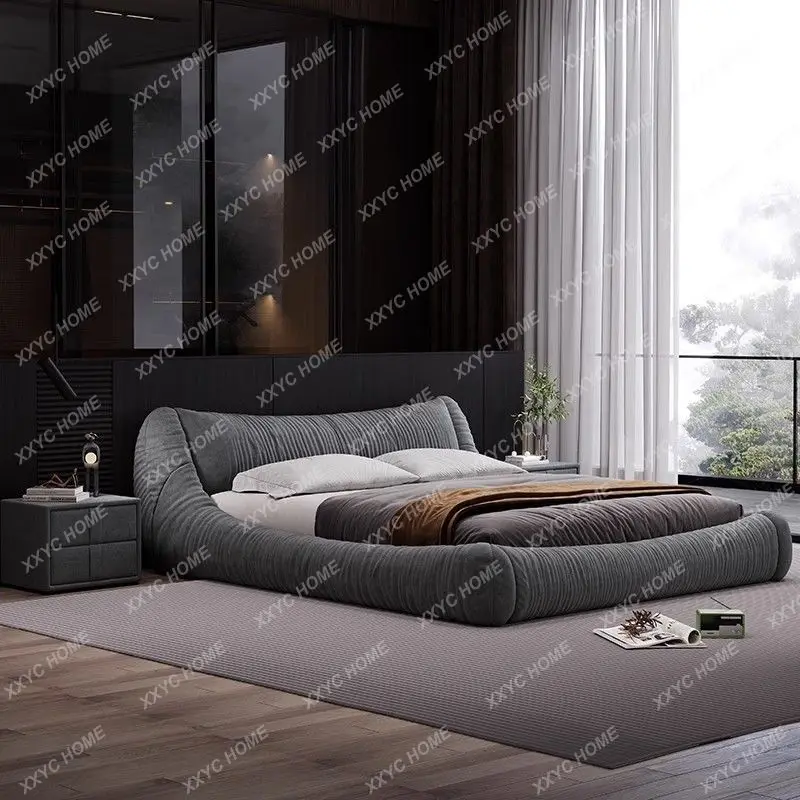 MC  Fabric bed Modern simple light luxury atmosphere Master bedroom large bed  minimalist double bed