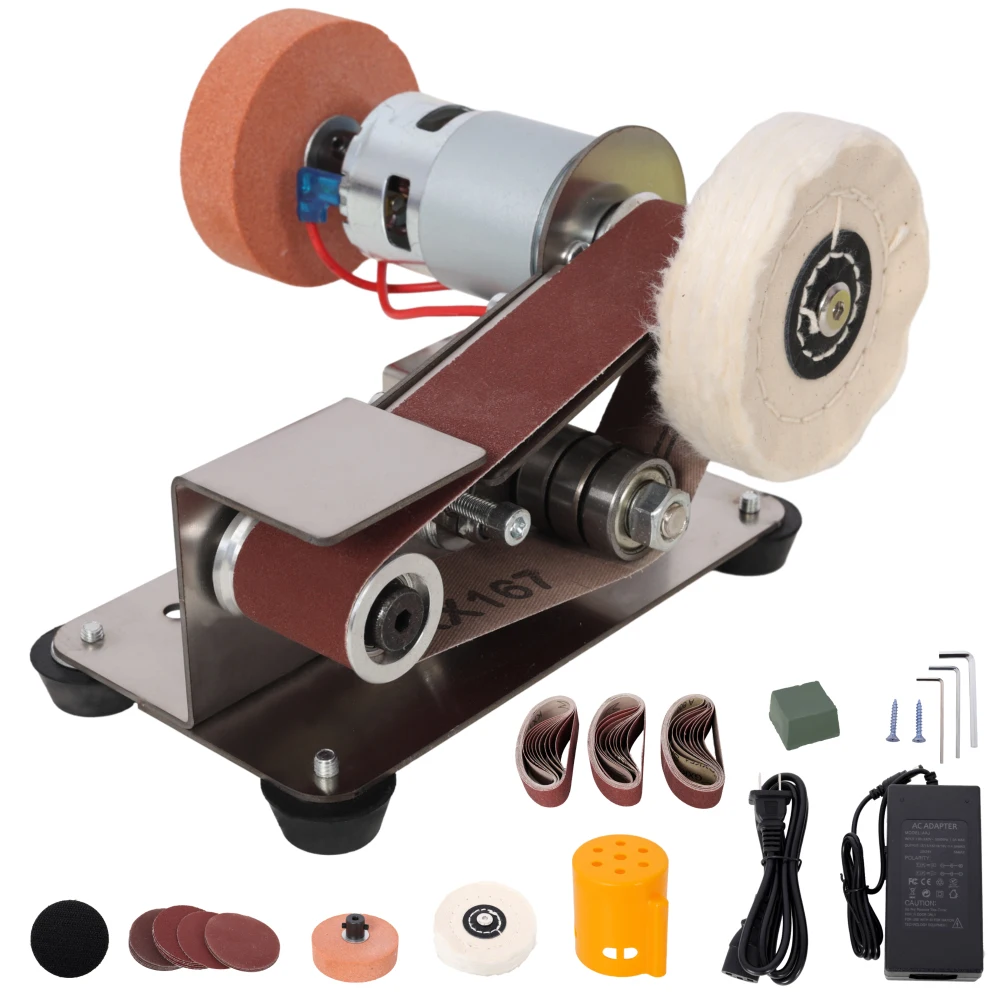 

Mini Electric Belt Sander (7-Speed): Knife Sharpener/Making, Woodworking Metal DIY Tool