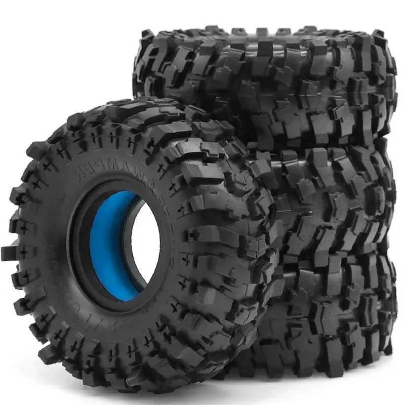 CYGJ-4Pcs 118Mm Wheel Tires With EVA Dual Stage Foam Insert For 1/10 RC Crawler Truck Wheel Tyre AXIAL SCX10 WRAITH