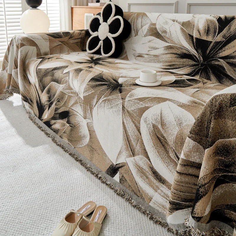 

Thicken Chenille Sofa Cover Sofa Blanket Simple Geometrical Cushion Ins Wind Sand Hair Towel Fashion Lunch Blanket Sofa Towel
