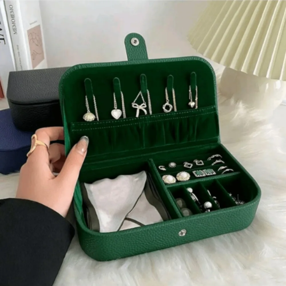 1pc Simple Portable Jewelry Storage Box, Earring & Necklace Organizer, Gift For Women & Girls, Goddess Festival Present, Large C