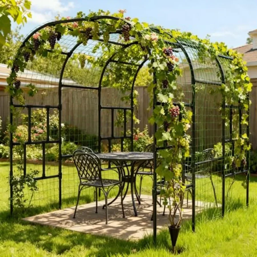 Garden Arch Trellis 118 x 79 x 87 Extra Large Garden Trellis for Clim Plants Outdoor Tall Archway Plant Support Garden Gazebo O