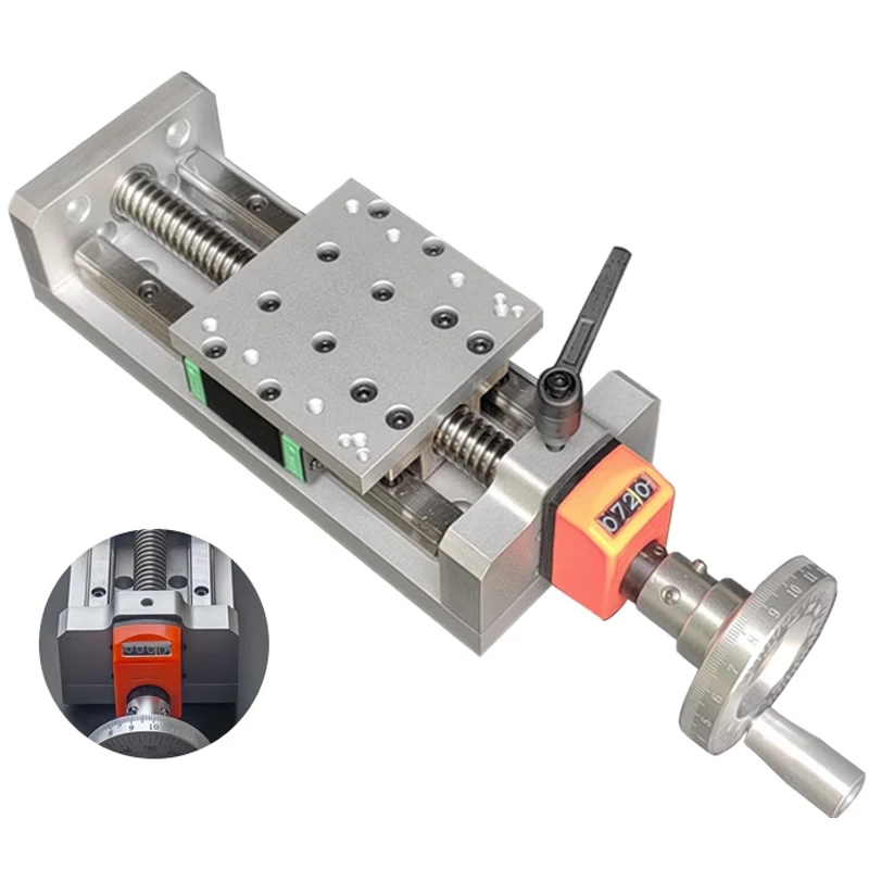 XY-Axis Slide Module T-type Screw Tr1804 Lifting Platform Self-locking Hand-cranked Micro Precision Linear Guide XY Axis Slide M
