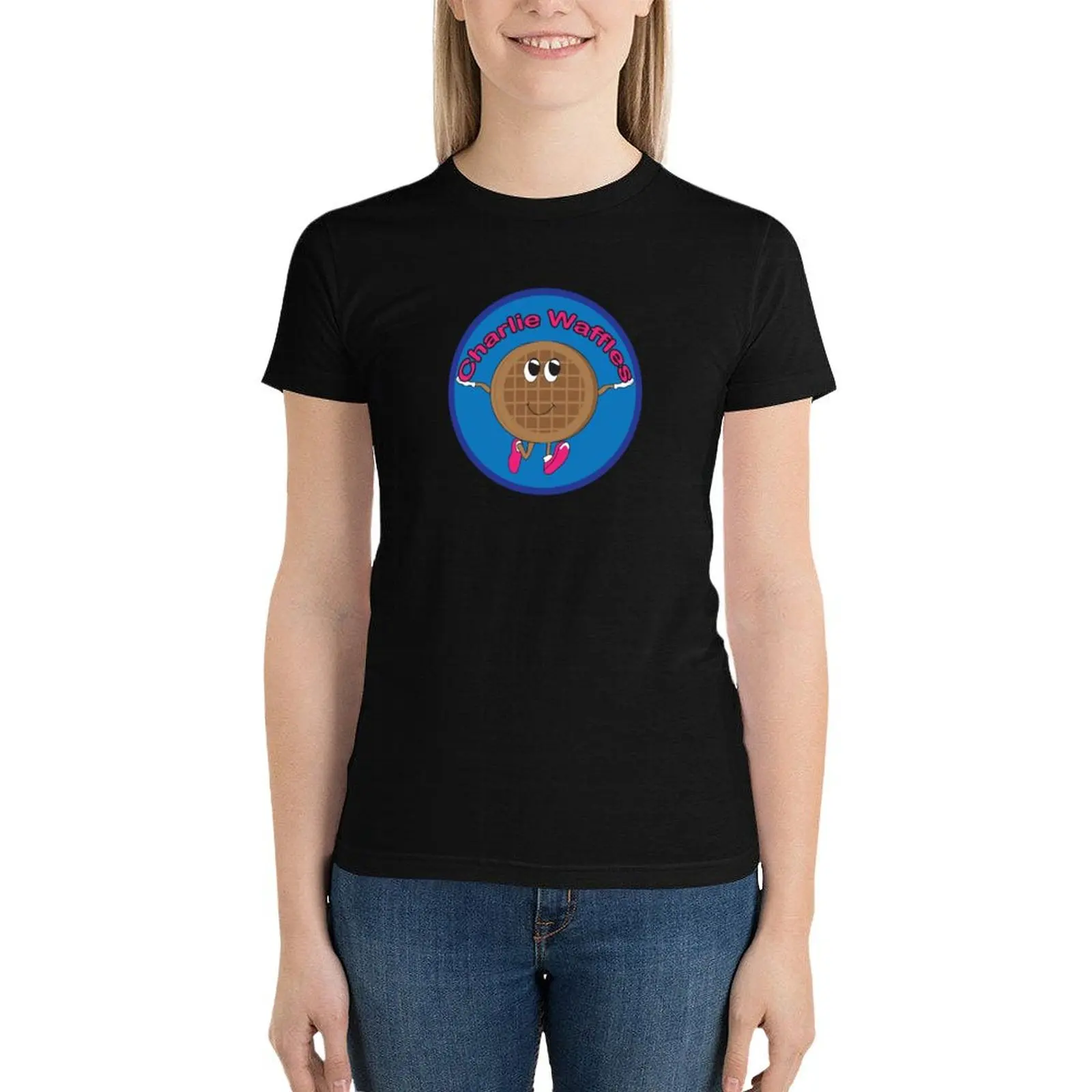 

Charlie Waffles! T-Shirt tops Short sleeve tee Women's summer blouses 2024