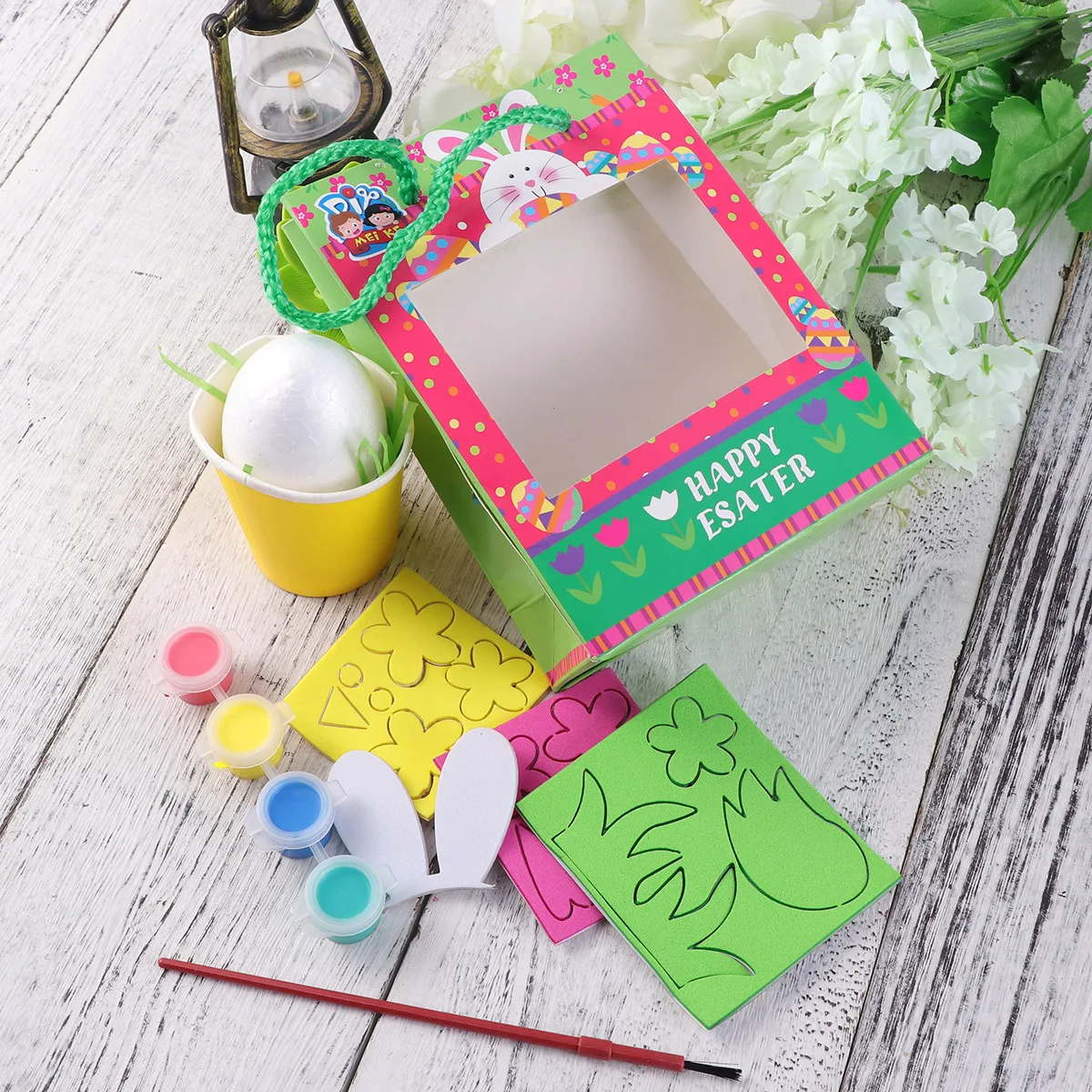 Kit de artesanato de ovos de páscoa para crianças, faça você mesmo, conjunto de fabricação de animais, suprimentos de atividades de aprendizagem brilhantes, uso em sala de aula do jardim de infância