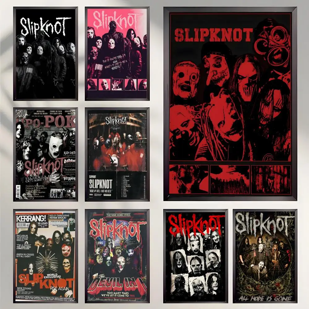 Affiche du groupe Slipknot, autocollant artistique auto-adhésif en papier imperméable, décoration murale pour café, bar, chambre