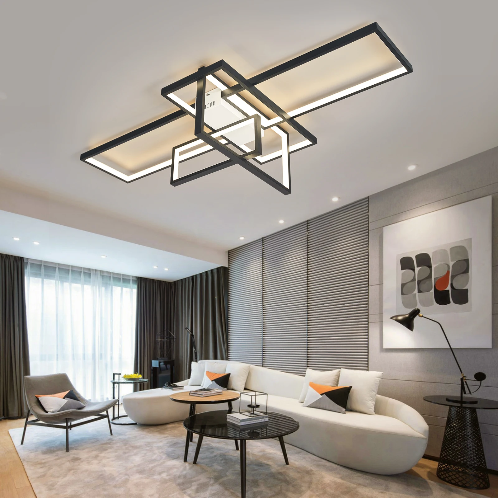 Gleam Modern Led Ceiling Lihgts For Living Room Study room Bedroom Smart Home Alexa Ceiling Lamp fixtures Gold/Black Finish